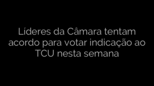 ​Líderes da Câmara tentam acordo para votar indicação ao TCU nesta semana 